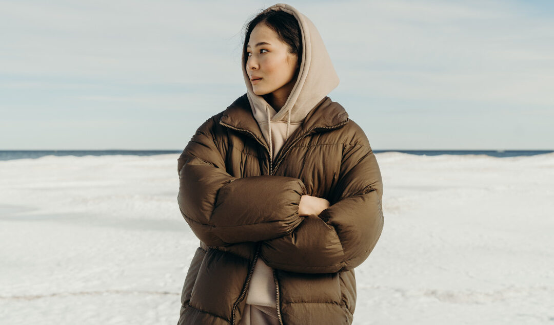 girl wearing a puffer jacket